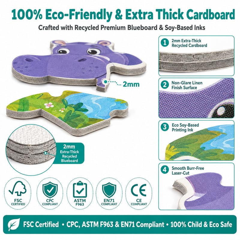 3D Animal Picture Paper Puzzle Set printing detail