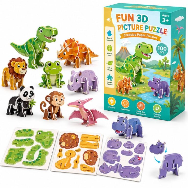 3D Animal Picture Paper Puzzle Set product image