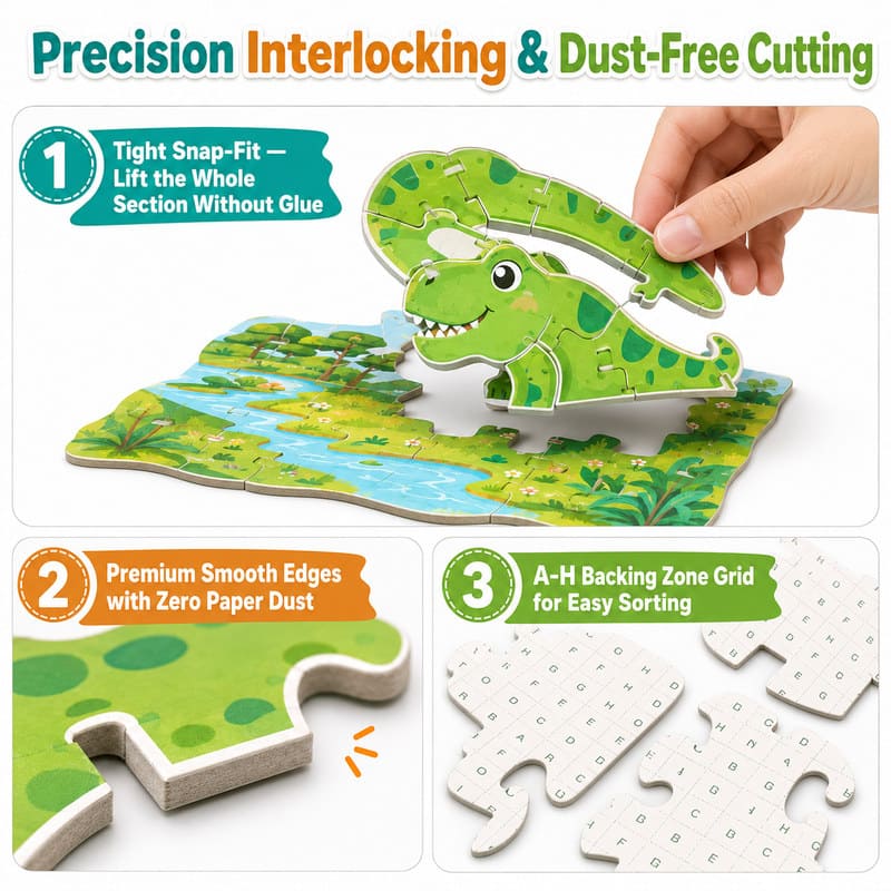 3D Animal Picture Paper Puzzle Set size and dimensions