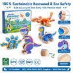 3D Dinosaur Wooden Puzzle Set printing detail