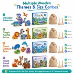 3D Dinosaur Wooden Puzzle Set custom artwork detail