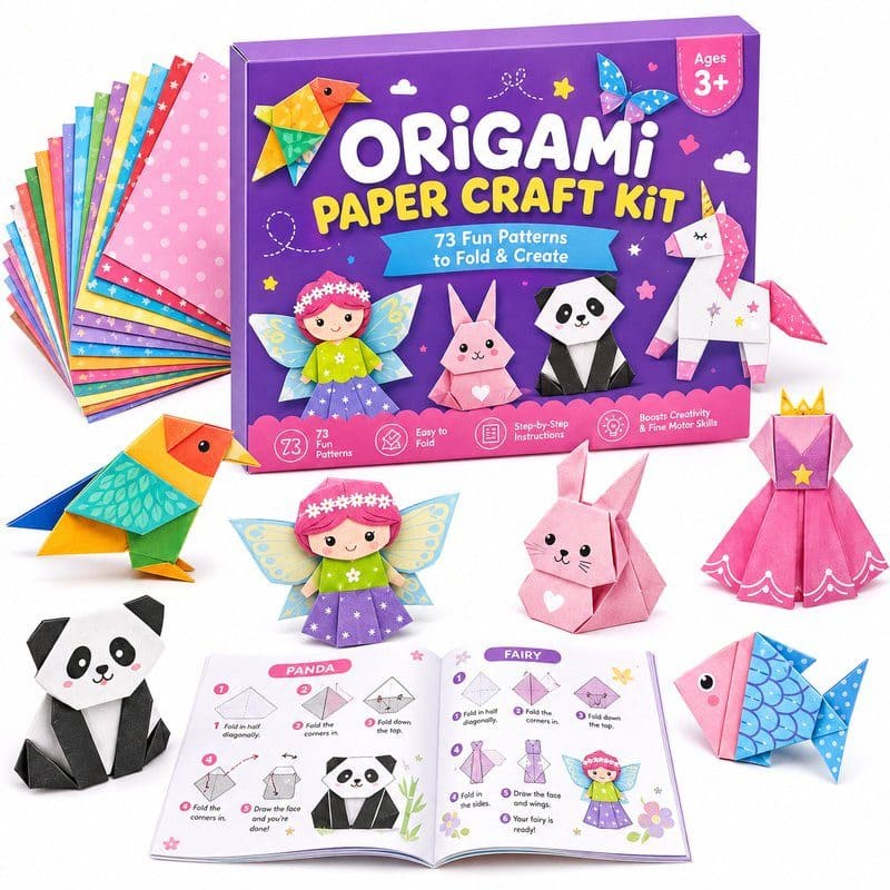 3D Origami Paper Craft Kit front view