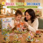 3D Story House Paper Puzzle Set completed puzzle view