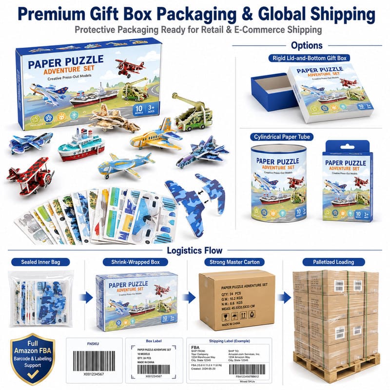 3D Vehicle Adventure Paper Puzzle Set piece shape detail