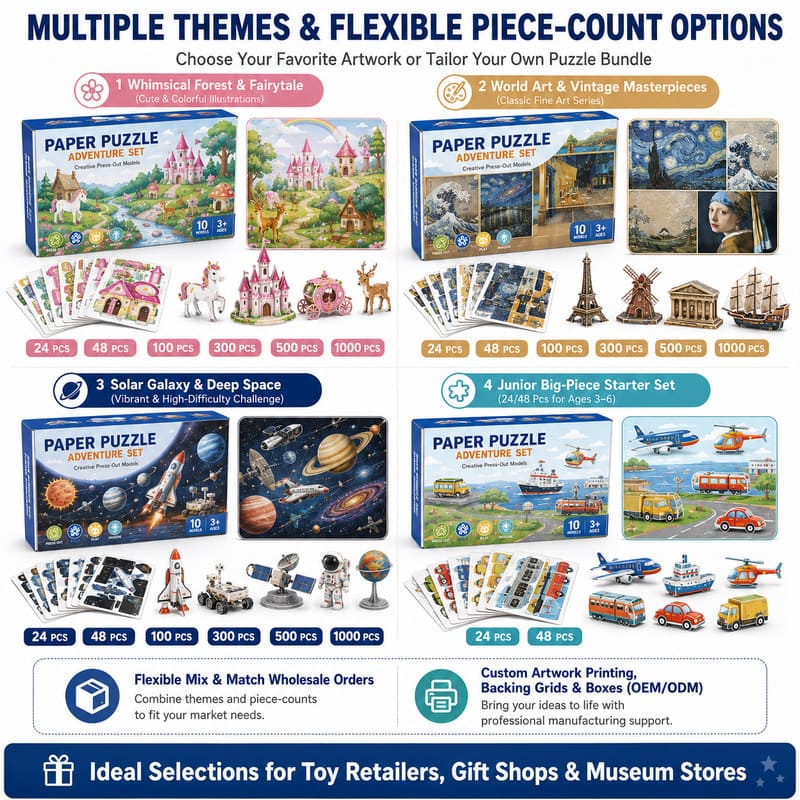3D Vehicle Adventure Paper Puzzle Set custom artwork detail