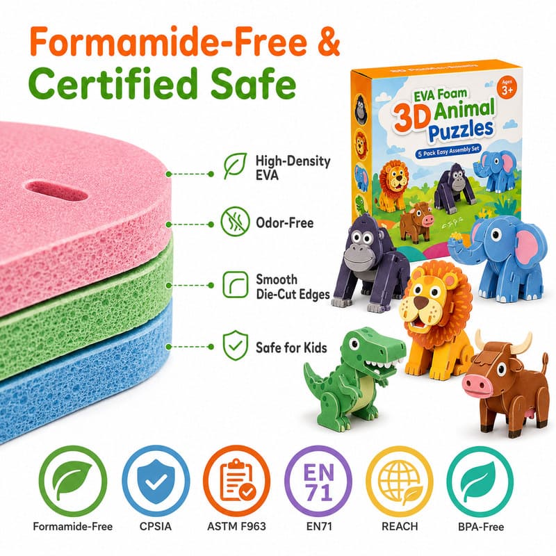 3D Zoo Animal EVA Foam Puzzle Set printing detail