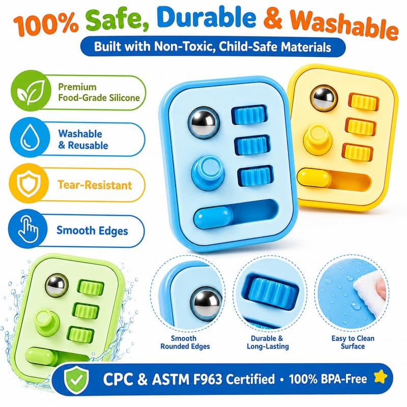 4-in-1 Mini Keyboard Fidget Toy Set color and texture detail