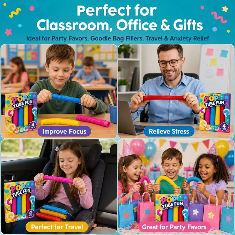 4-Pack Pop Tube Fidget Toy Set finished project example