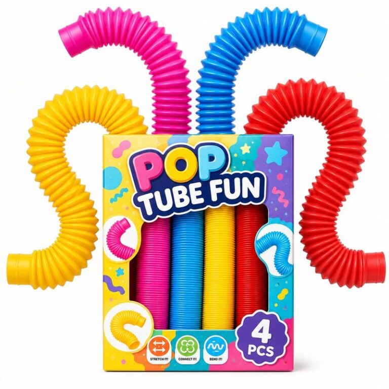 4-Pack Pop Tube Fidget Toy Set product image