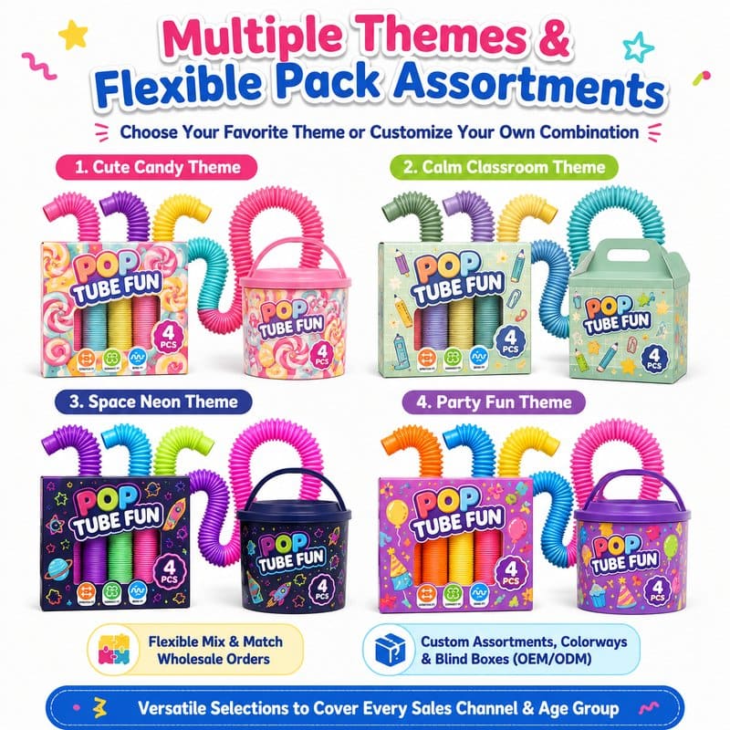 4-Pack Pop Tube Fidget Toy Set activity feature detail