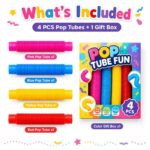 4-Pack Pop Tube Fidget Toy Set kit contents view