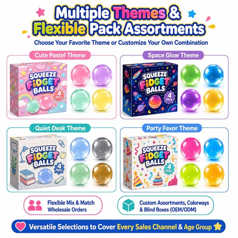 4-Pack Squeeze Fidget Ball Set activity feature detail