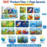 Custom 6-in-1 Baby Bath Book Set – Waterproof Learning Books cover and page view