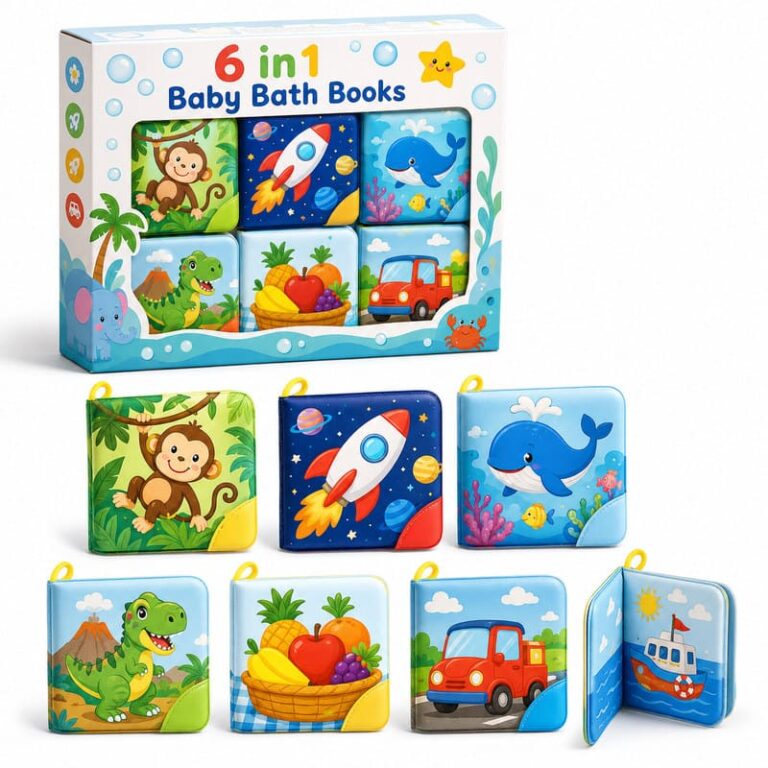 Custom 6-in-1 Baby Bath Book Set – Waterproof Learning Books product image