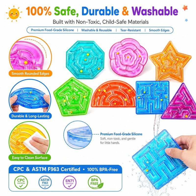 8-in-1 Maze Fidget Toy Set color and texture detail