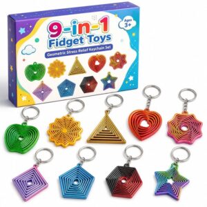 9-in-1 Geometric Fidget Keychain Set product image
