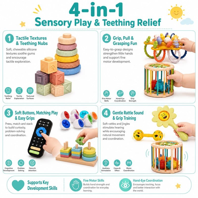 9-in-1 Montessori Sensory Toy Set size and dimensions