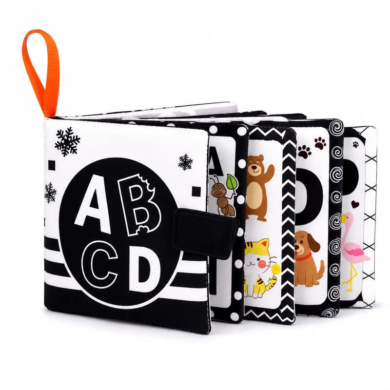 ABC Alphabet Black & White Cloth Book front view