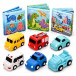 Custom Adventure Bath Book & Vehicle Toy Set – Waterproof Baby Bath Set front view