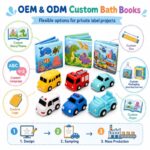 Custom Adventure Bath Book & Vehicle Toy Set – Waterproof Baby Bath Set interactive feature detail