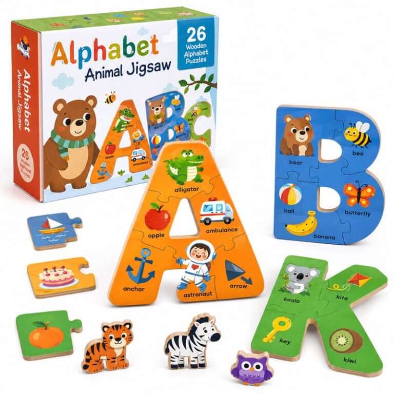 Alphabet Animal Wooden Jigsaw Puzzle Set product image