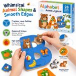 Alphabet Animal Wooden Jigsaw Puzzle Set size and dimensions