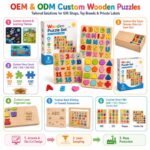 Alphabet & Numbers Wooden Learning Puzzle Set board and material detail