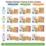 Alphabet & Numbers Wooden Learning Puzzle Set custom artwork detail