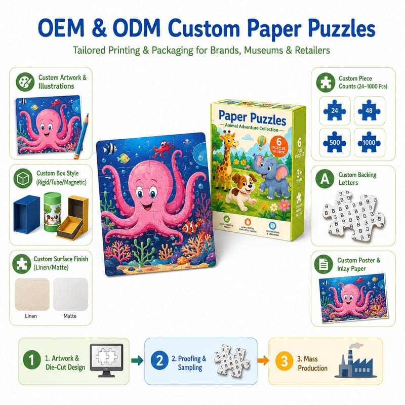 Animal Adventure Paper Puzzle Collection board and material detail