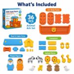 36-Piece Animal Ark EVA Foam Puzzle Set puzzle pieces and layout view