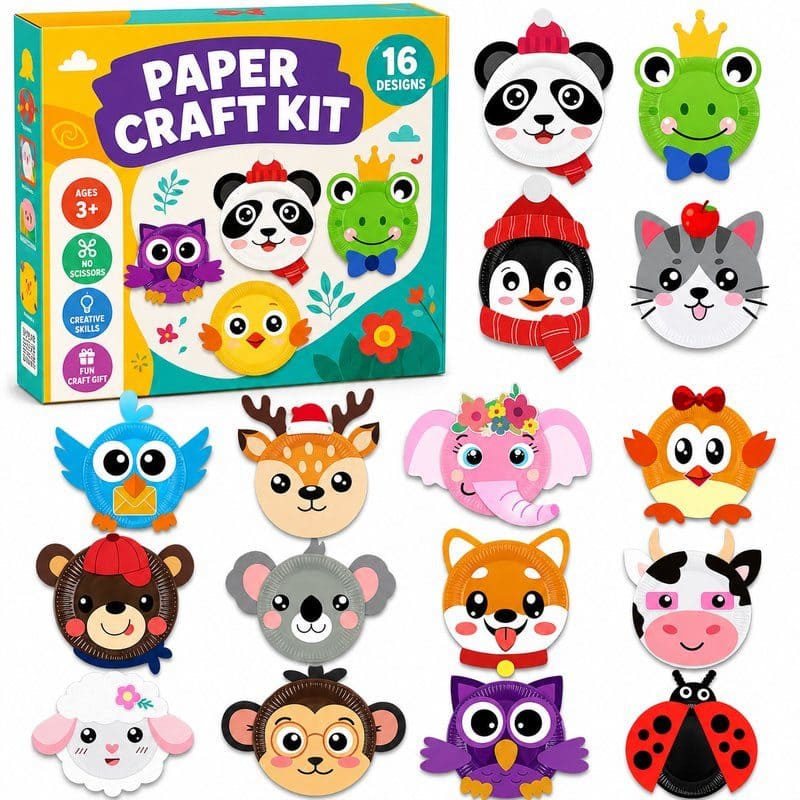 Animal Character Paper Craft Kit front view