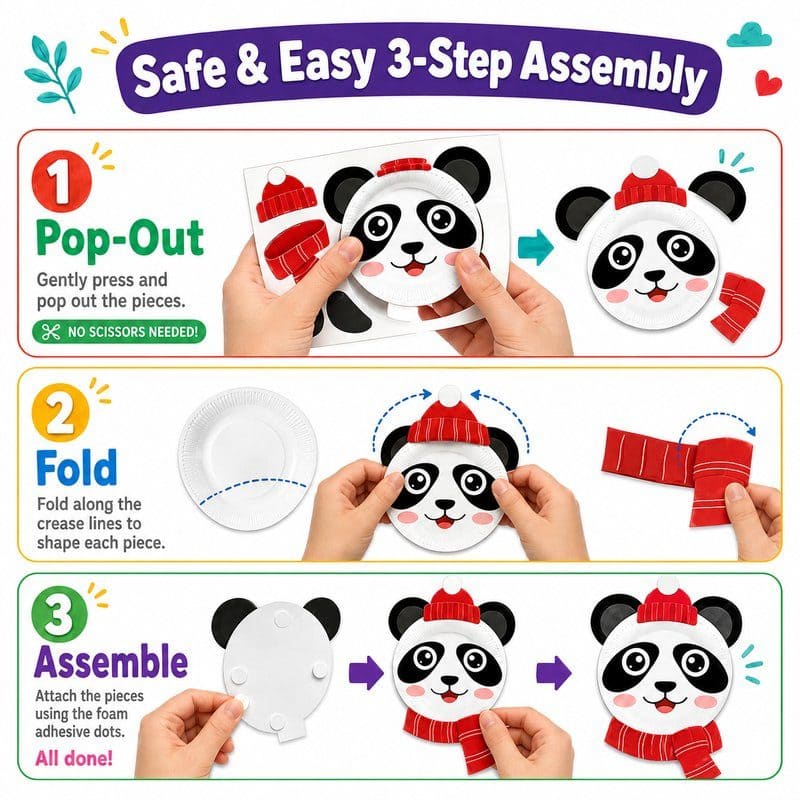 Animal Character Paper Craft Kit size and dimensions
