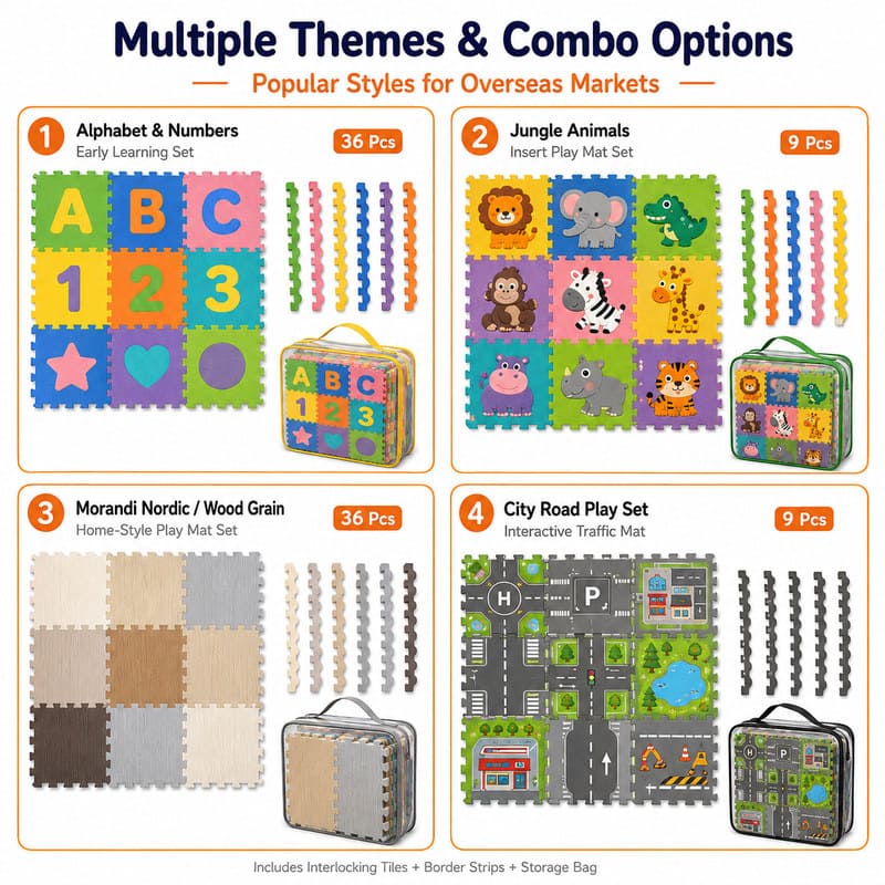 36-Piece Animal EVA Foam Puzzle Mat custom artwork detail