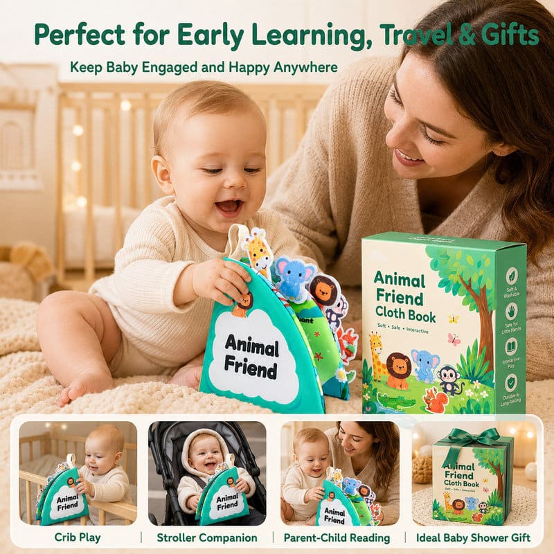 Animal Friend Fold-Out Fabric Activity Book construction detail