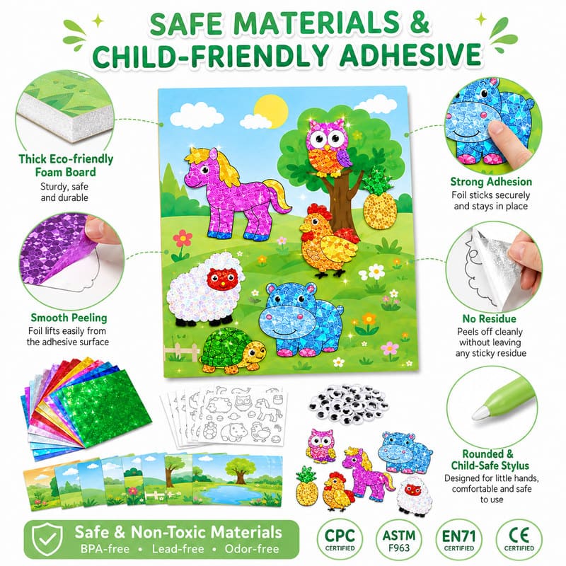 Animal Nature Foil Art Kit tools and accessories detail