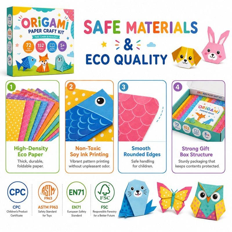 Animal Origami Paper Kit tools and accessories detail