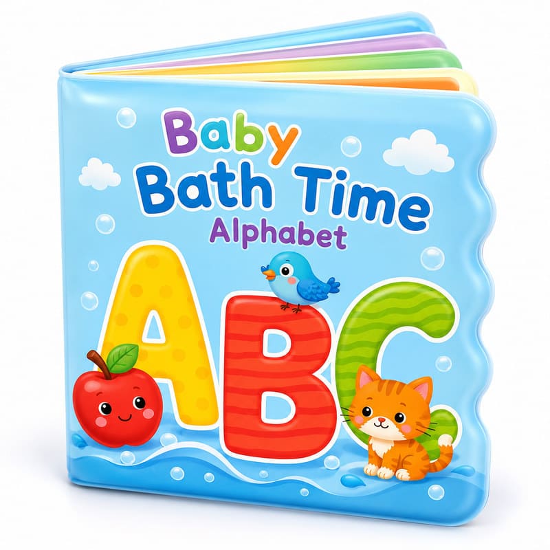 Custom Alphabet Baby Bath Book – Waterproof Color Changing ABC Book front view