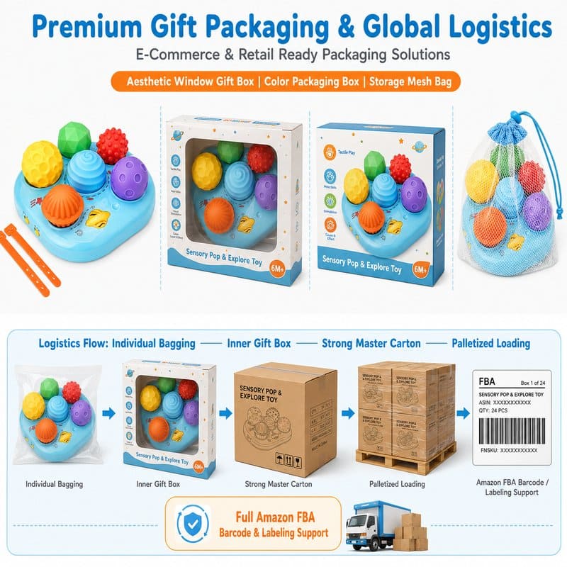 Baby Sensory Pop and Play Ball Toy molds and tools detail