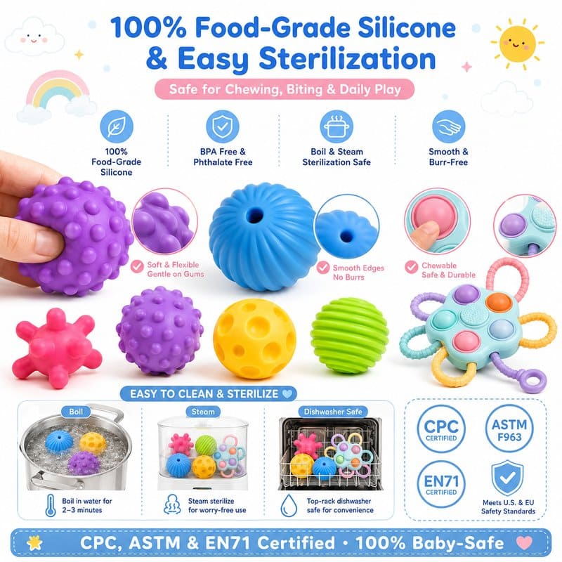 Baby Textured Sensory Ball Play Set color and texture detail