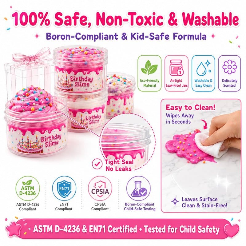 Birthday Slime Making Kit color and texture detail