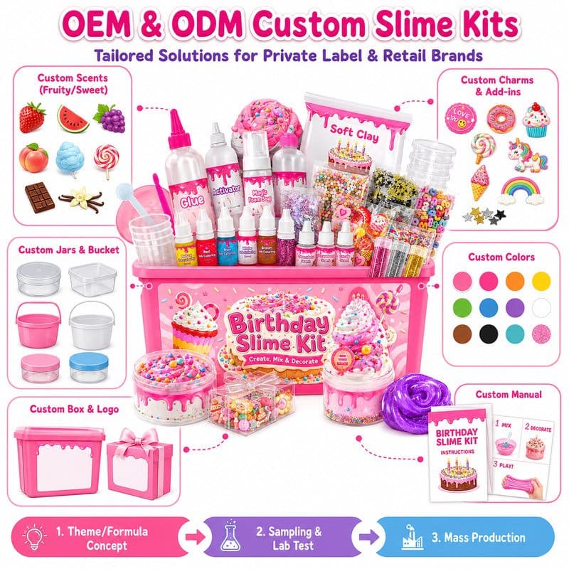 Birthday Slime Making Kit clay and sand material detail