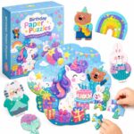 Birthday Unicorn Paper Puzzle front view