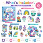 Birthday Unicorn Paper Puzzle puzzle pieces and layout view