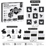 30-Piece Black & White Animal EVA Foam Puzzle Playpen puzzle pieces and layout view