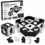 30-Piece Black & White Animal EVA Foam Puzzle Playpen front view
