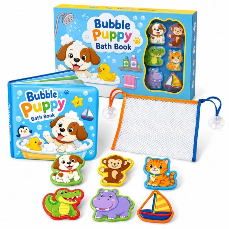 Custom Bubble Puppy Bath Book & Bath Toy Set – Waterproof Baby Gift Set product image