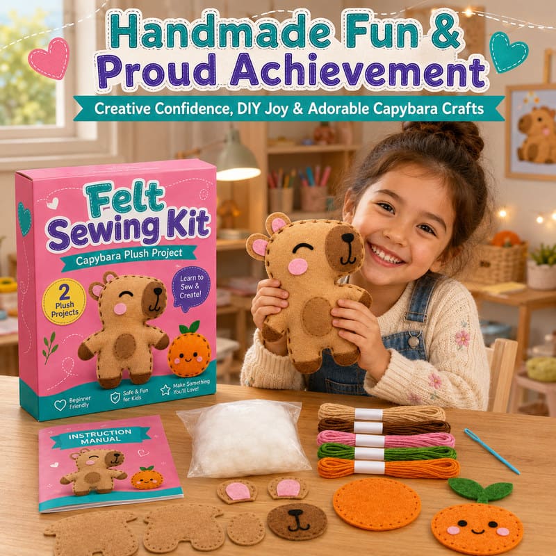 Capybara Felt Sewing Kit workmanship detail