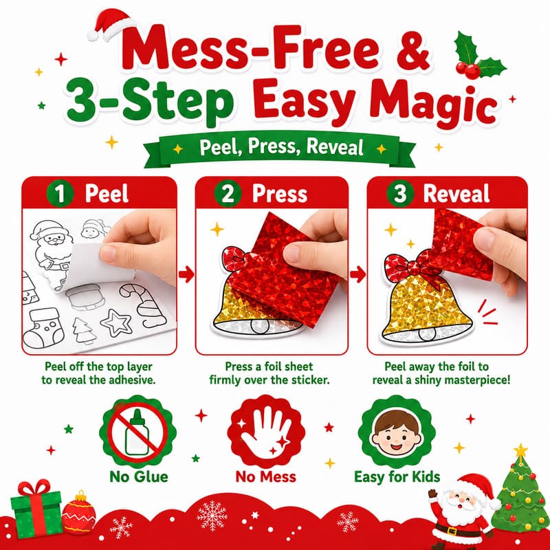 Christmas Foil Art Kit size and dimensions
