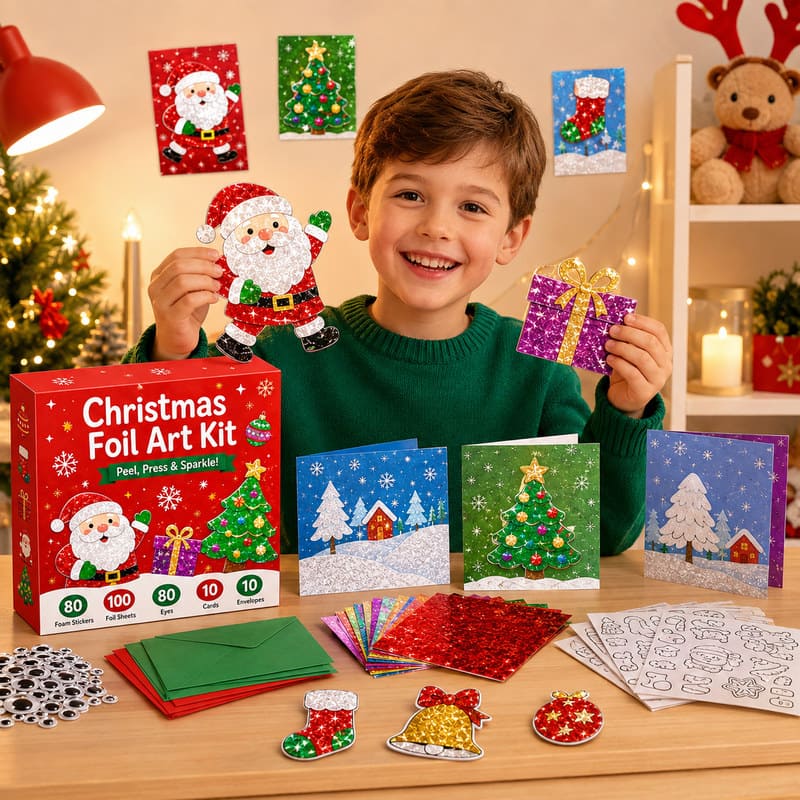 Christmas Foil Art Kit finished craft example