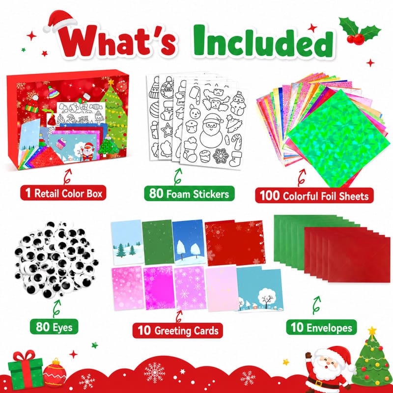 Christmas Foil Art Kit kit contents view